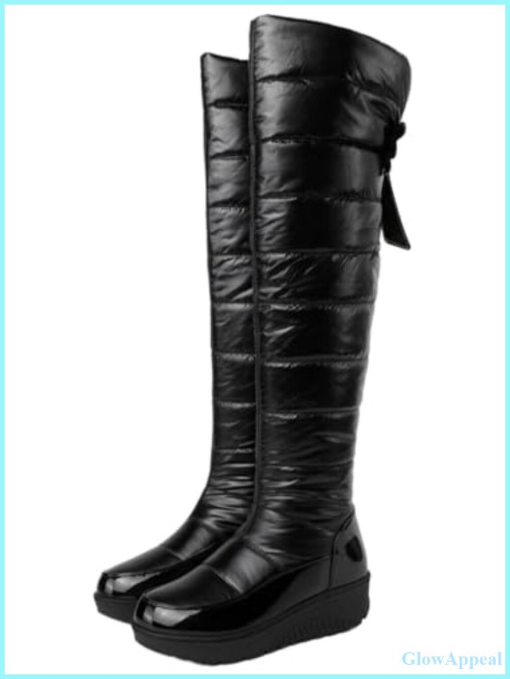 Women's Over the Knee Snow Boots Waterproof Fur Lined Hidden Wedge Winter